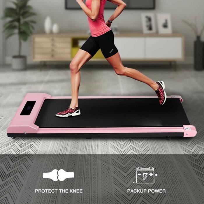 {Hosd Cheu} Tapis de Course Electrique Portable, Vitesse Réglable maximale 10 km/h, Écran LCD, Silencieux, Roues de Transport