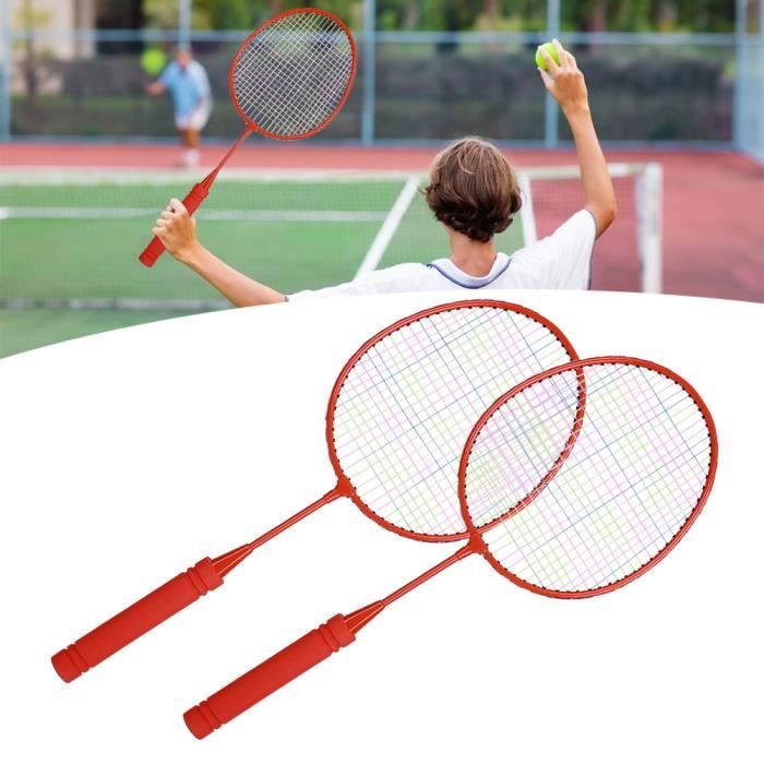 Raquette de Badminton Extérieure Enfants Sport d'Interaction Parent-Enfant Jouet d'Exercice(Rouge )-NIM
