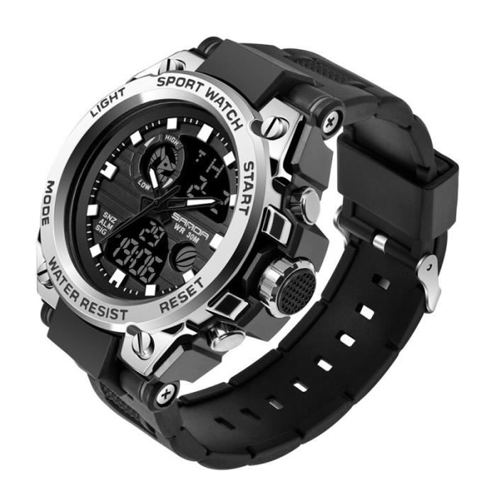 Taille Noir et argent-G Shock Watches mens 2021 Military Sport Gshock Style Dual Display Male Watch For Men G Shok Clock Waterproo