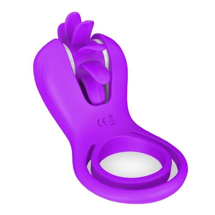 AUCUNE Cockring,Vibrateur puissant Silicone à distance sans fil pénis anneau vibrant Couples vibrateur jouets sexuels pour - Type VIOLET