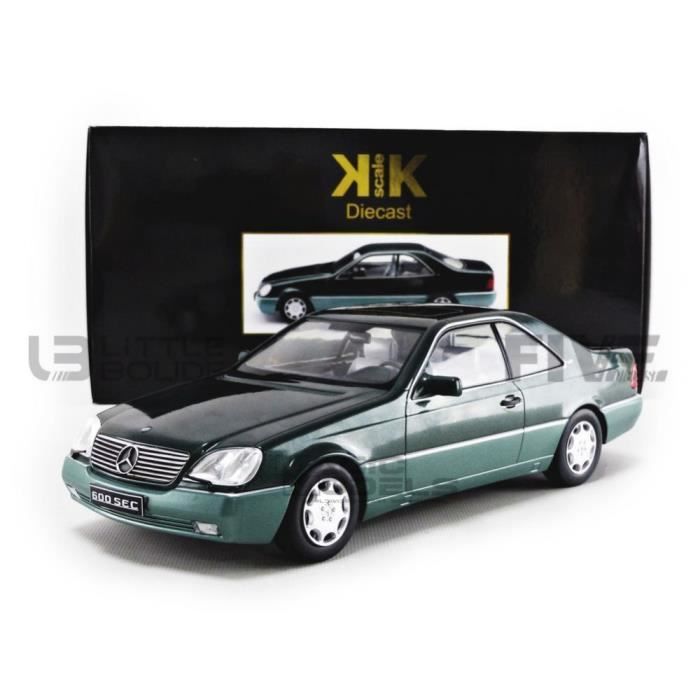 Voiture Miniature de Collection - KK SCALE MODELS 1/18 - MERCEDES-BENZ 600 SEC C140 - 1992 - Green Metal - 180343GM