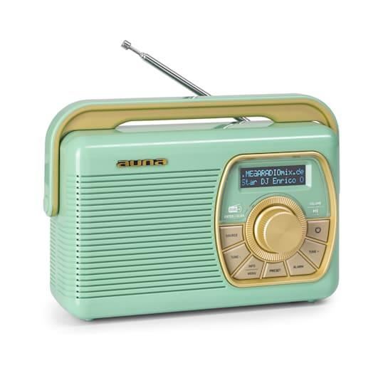 Radio FM - Auna Buddy - Bluetooth 5.0 - AUX - Look rétro - Vert