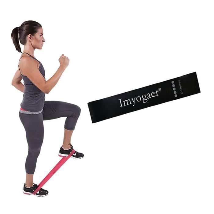 Bande Élastique Fitness En Latex, Niveau de Résistance Super Fort, Noir, pour Yoga Pilates, Entrainement Corps, Jambes, Fessiers
