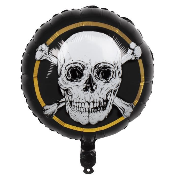 Ballon Tête de mort pirate aluminium 45 cm