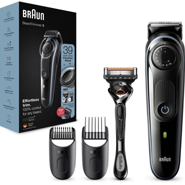 Braun 5 BT5341 Tondeuse À Barbe Pour Homme, Tondeuse Pour Visage, Cheveux