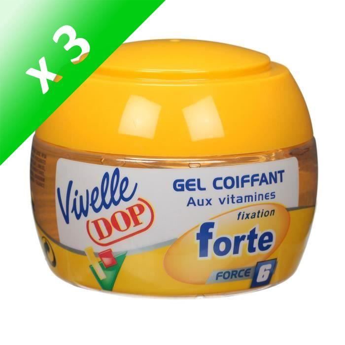 VIVELLE Gel Coiffant Fixation Forte Force 6 pour Homme - 150 ml (Lot de 3)