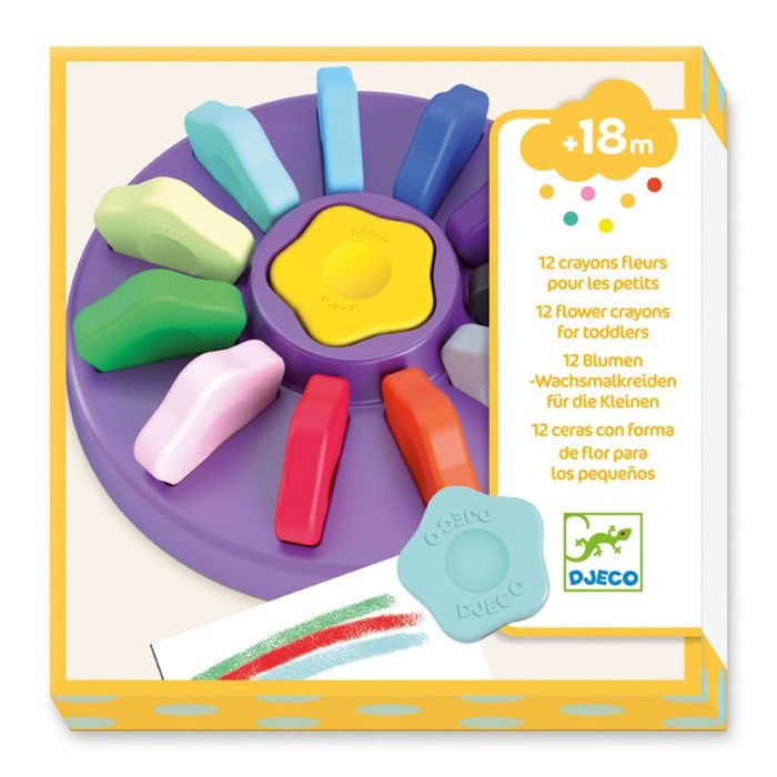 Djeco - 12 crayons fleurs - multicolore