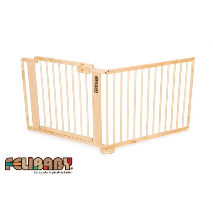 ONE4all 1+1 - bouleau massif - barrière d'escalier / barrière pour enfants / barrière de porte - jusqu'à 165 cm