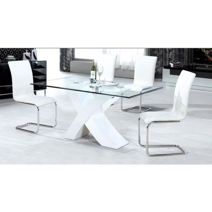 Table repas -Mona- - 150 x 90 x 75 cm - Blanc