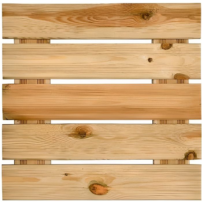 Dalle pour terrasse en bois rainurée motif droit 3,8x50x50