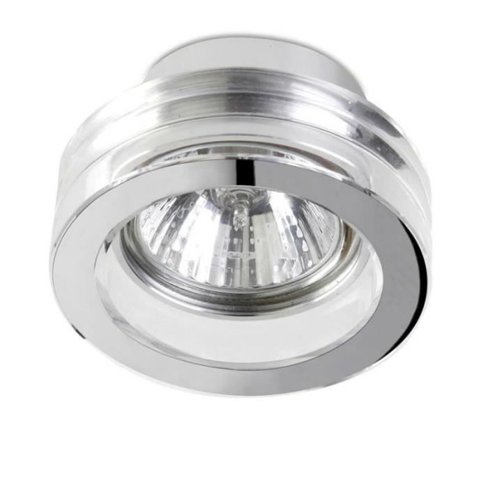 Leds C4 - Spot encastrable à basse tension rond Eis II 12V IP54 - Chrome 3 cm Gris