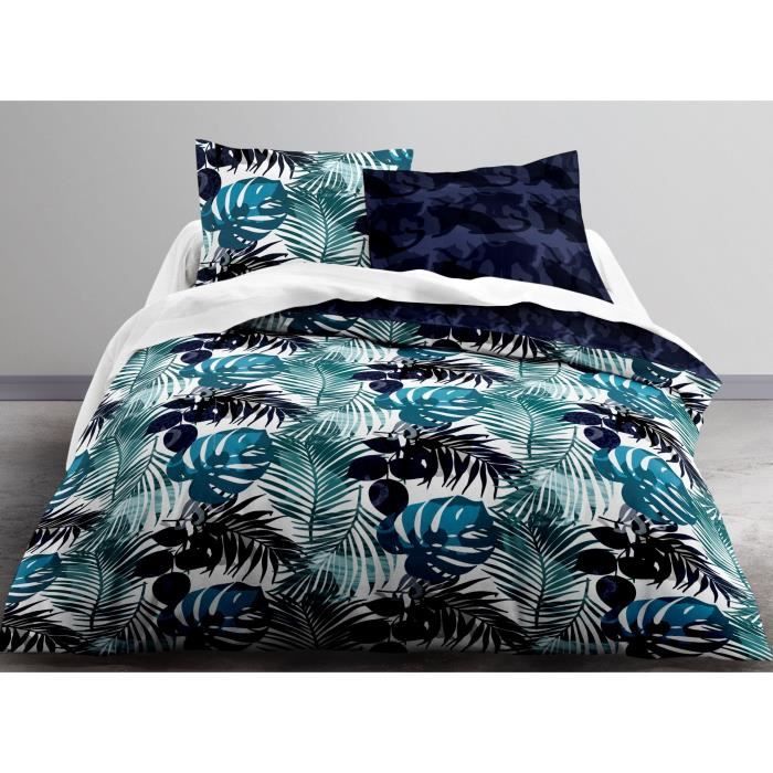 TODAY Parure de couette Microfibre 100% Polyester CRAZY HIBA 220x240 cm - 1 housse de couette et 2 taies d'oreiller