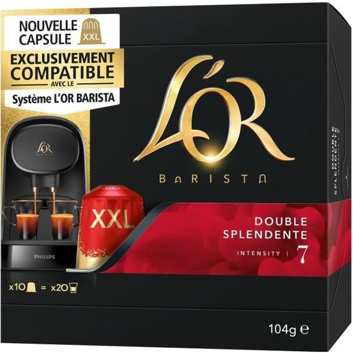 LOT DE 6 - L'OR Barista Double Splendente Intensité 7 - 10 capsules de café compatibles avec le système L'OR BARISTA