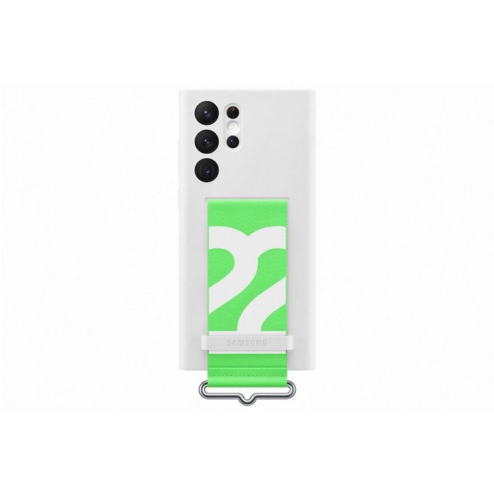 Coque Silicone avec lanière G S22Ultra Blanc