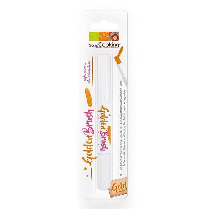 Stylo pinceau alimentaire doré 2 ml