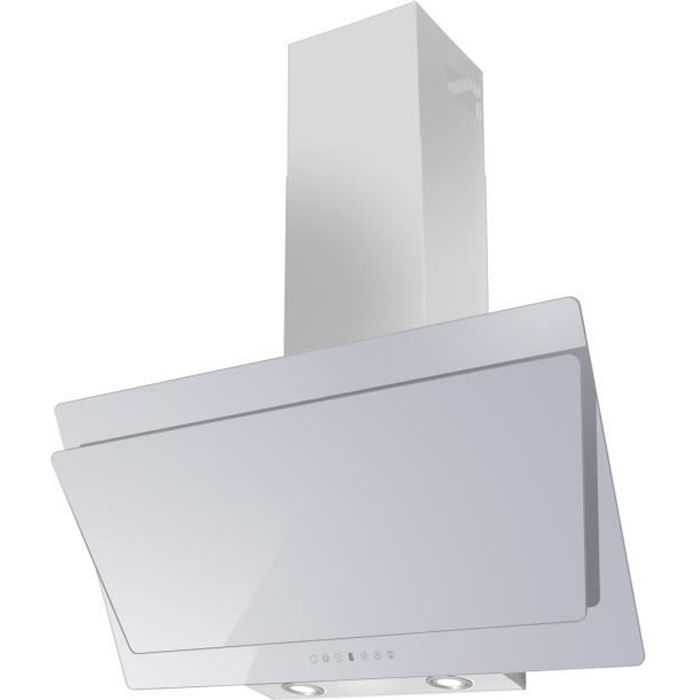SOGELUX Hotte Inclinée 90cm HCLE90BF Verre Blanc