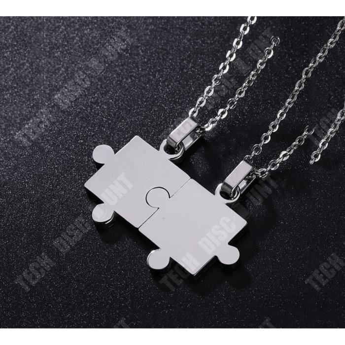 TD® MOD Cadeau Hommes Femmes Couple Puzzle en acier inoxydable Pendentif Collier en argent ylc037