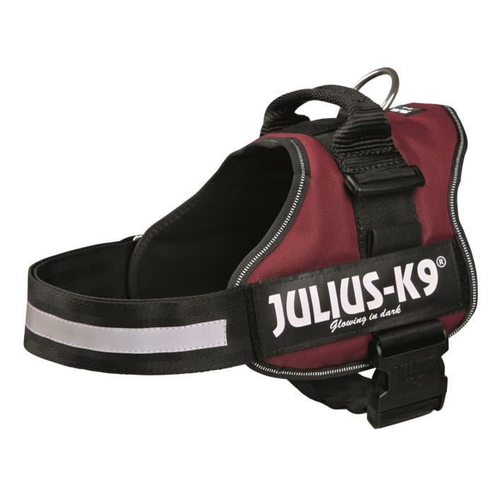 Harnais Power Julius-K9 - 2 - L-XL : 71-96 cm-50 mm - Bordeaux - Pour chien