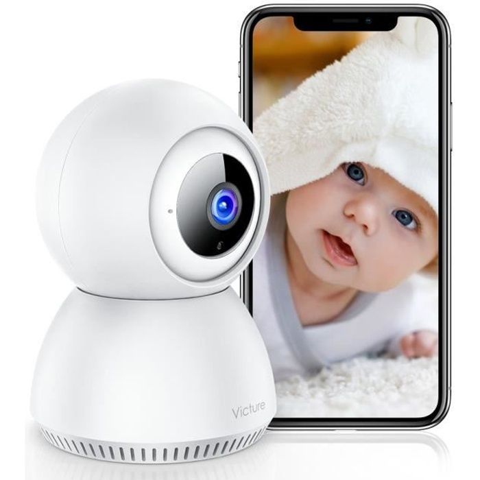 Victure Babyphone Caméra Moniteur pour Bébé Home Caméra de Surveillance 1080P WiFi Sécurité Sans Fil D'intérieur, Stockage en Nuage