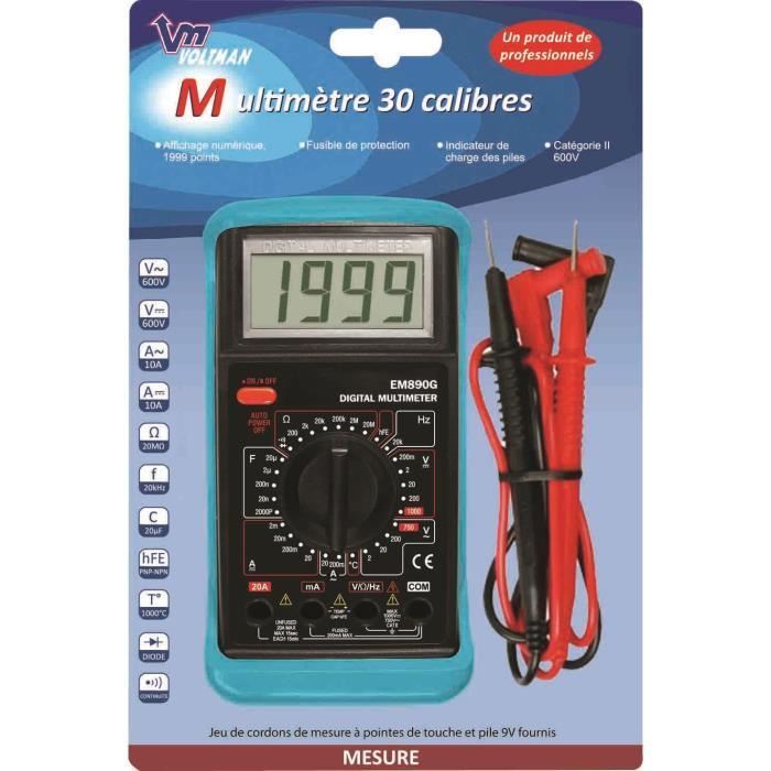 VOLTMAN Multimètre numérique 30 Calibres