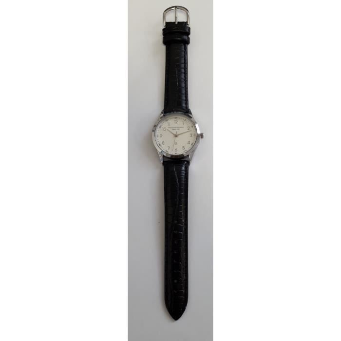 VUILLEMIN REGNIER Montre Hommes 000WH Cuir véritable Noir