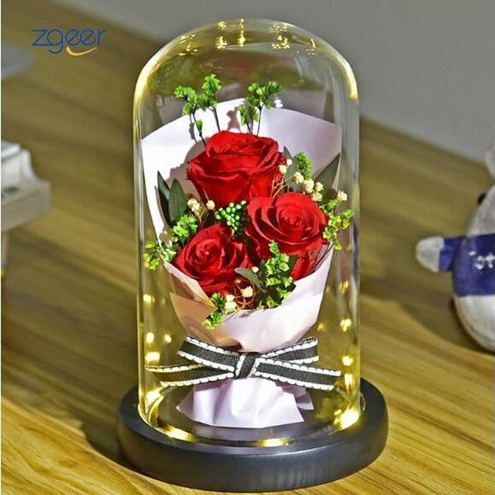 La 3 rouges Rose Eternelle pour Saint-Valentin Fête Anniversaire Mariage