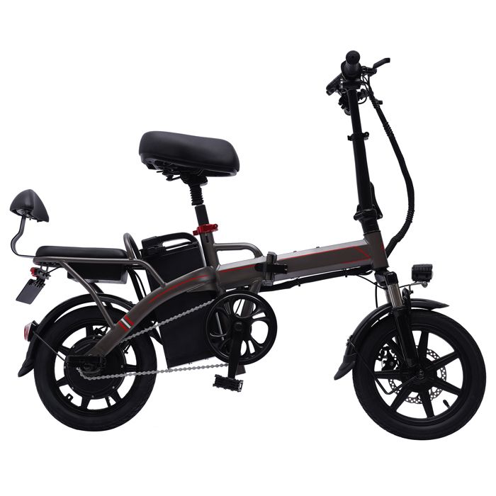 Noir 14 pouces Vélo Électrique Pliable,30km / 18.64 miles,48v / 10ah Batterie Amovible