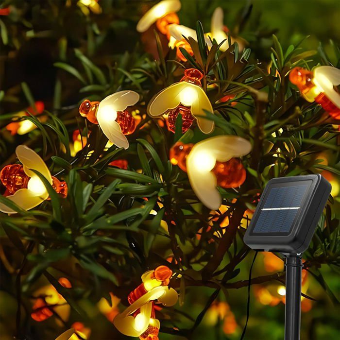 Guirlande Lumineuse Solaire Extérieure 50 M - 500 LED Blanc Froid - USB/solaire, 8 Modes, Minuterie, IP44 - Pour Jardin, Terrasse, Fête - 2