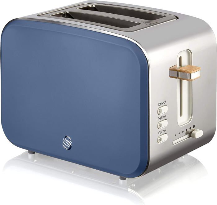 Grille-pain Nordic Briebe 2 Fentes Larges 870W, 6 Niveaux Dorure, Décongélation