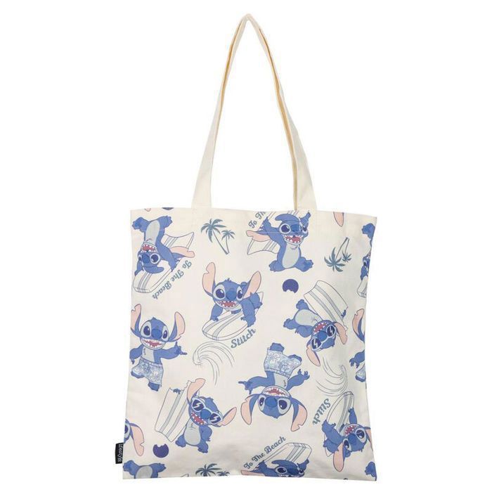 Sac de plage shopping- Cerda - Disney Stitch - Toile - Blanc - Pratique et Écologique