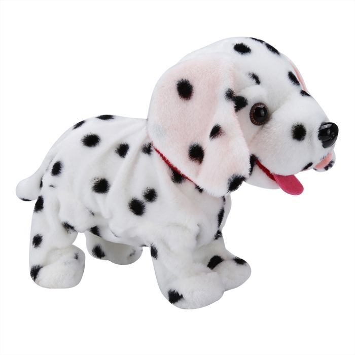 Jouet électrique de Chien en Peluche de Poupée Jouets Cadeau pour Enfants(Chien Tacheté)