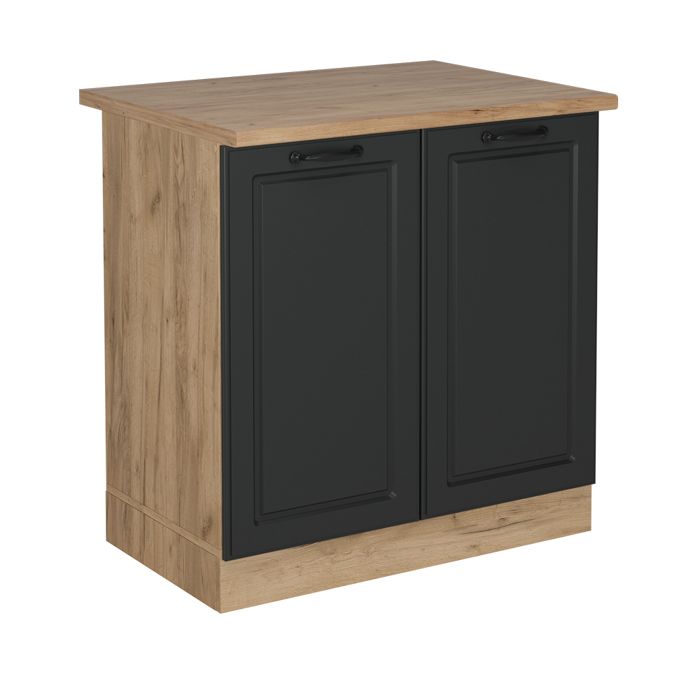 Meuble bas sous-évier R-Line 80cm PT Chêne Anthracite campagne/Chêne de force doré Vicco 53613