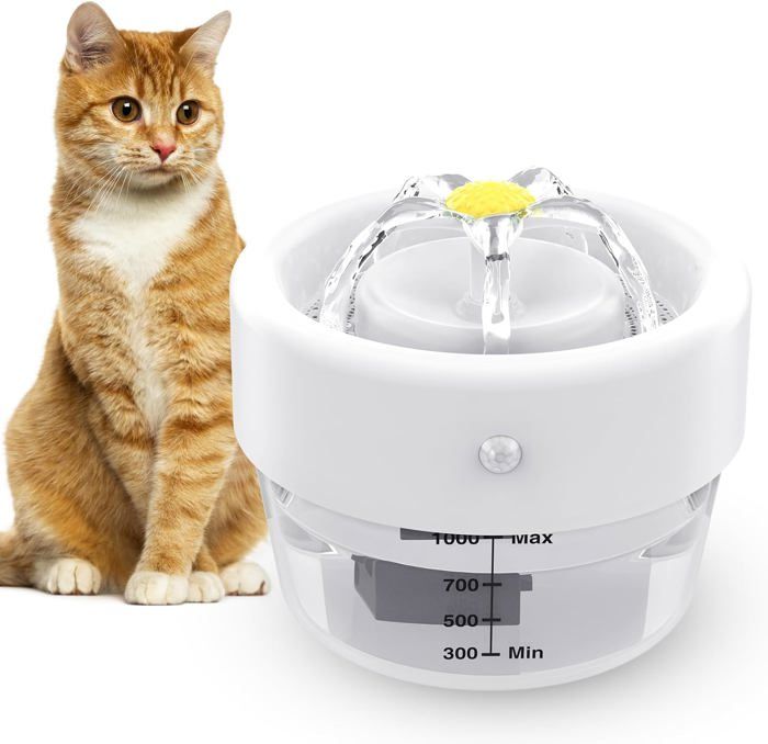 Comparer les prix de Fontaine Pour Chats Sans Fil,1L Fontaine Pour Chats Automatique Ultra Silencieuse,Fontaine A Eau Chat Avec Filtre