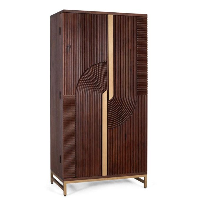 Meuble Bar - Giner y Colomer - Bois de Manguier - Métal - 179 cm - Cerisier