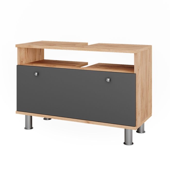 Meuble sous-vasque Fynn 80.2x54cm avec tiroir Chêne de force doré/Anthracite Vicco 54382