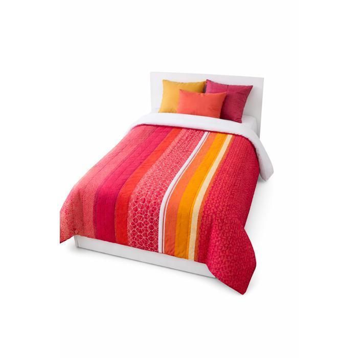 Couette légère Jasper Rouge / Non tissé blanc - 1 ou 2 personnes 200 x 200 - MORTREUX