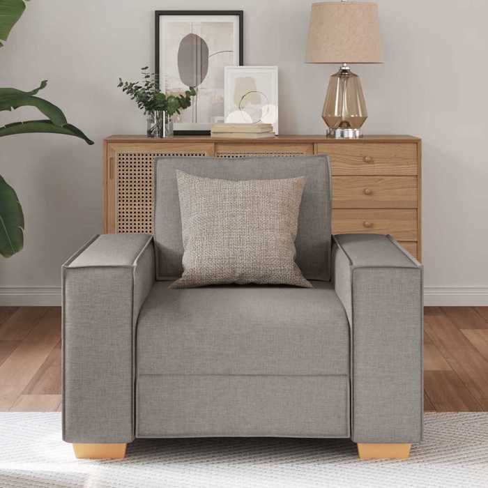 Clarence* Canapé-chaise Taupe 60 cm - Loveseat/Sofa - 100 % polyester Tissu EU215872