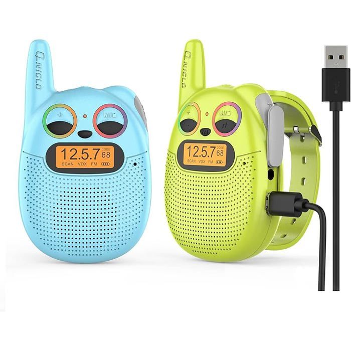 Talkie-walkie Enfants Avec Caméra Vidéo HD - Portée 100-400 M, 4 Modes Voix, Rechargeable USB