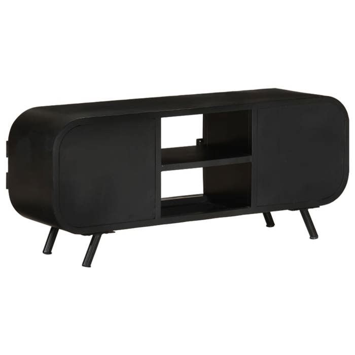 Meuble TV en bois de récupération - vidaXL - 110x30x45 cm - Bois de récupération massif - 2 portes - 2 étagères