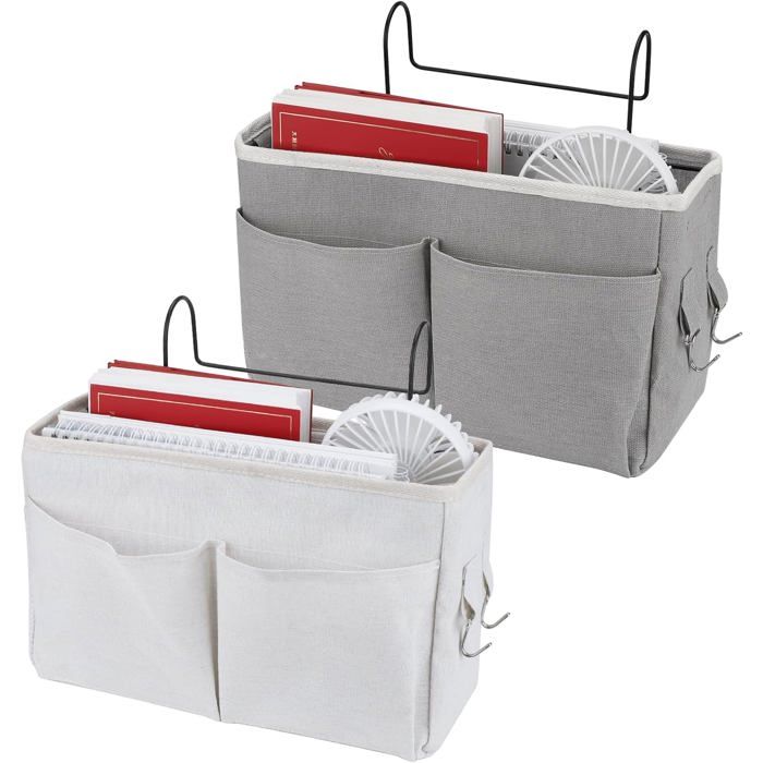 Pochettes de rangement pour lit étagère de rangement de lit en toile imperméable panier de chevet suspendu