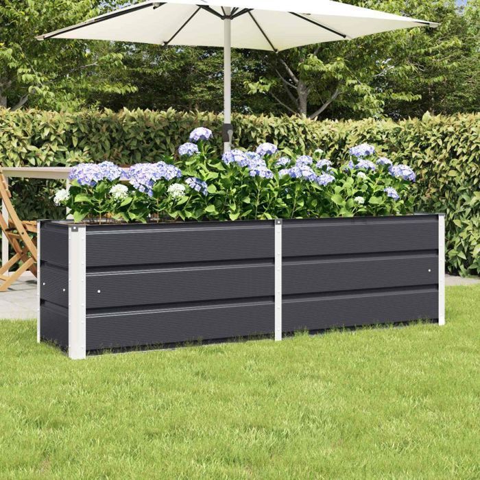 Jardinière - VIDAXL - 160 x 40 x 45 cm - Anthracite - Acier & plastique - Intérieur/extérieur résistant