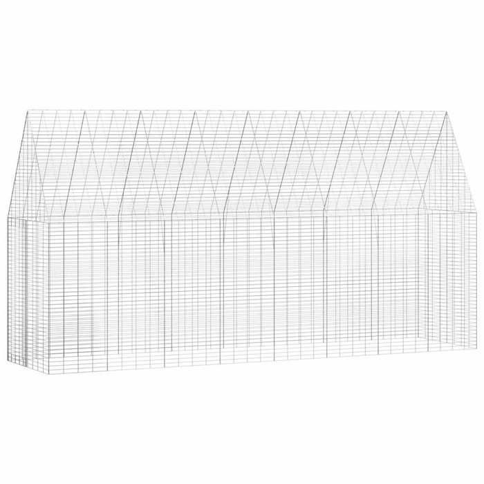 Argent Cage pour lapins - enclos dextérieur - Argenté 400x100x210 cm Acier galvanisé A2080