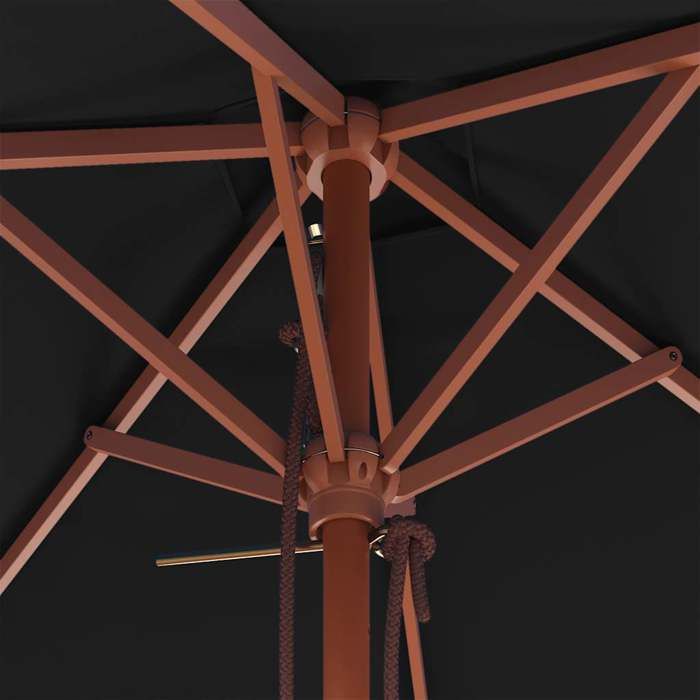 Solde 2026Parasol en polyester anti-UV Noir - Parasol de jardin avec mât en bois noir 150x200cm 4.5 Kg 42304721