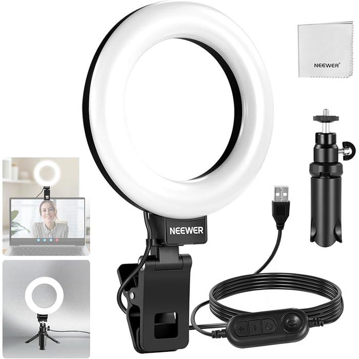 Ring Light 5& 34; avec Mini Trépied pour Vidéoconférence Kit Streaming ...