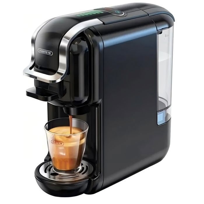 Machine à café Espresso 4-en-1 HiBREW Compatible Nespresso / Dolce Gusto/K-Cup Café Moulu 19 Bar 5-10 TassesSilencieuse