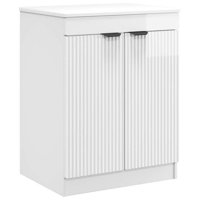 Armoire de salle de bain - vidaXL - bois dingénierie - blanc brillant - 54 x 41 x 70 cm 600qhn53p
