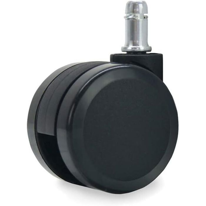 Roulettes fauteuil bureau - Silencieuses Fixation clip - Sol souple et moquette - 60mm tige 11mm noir