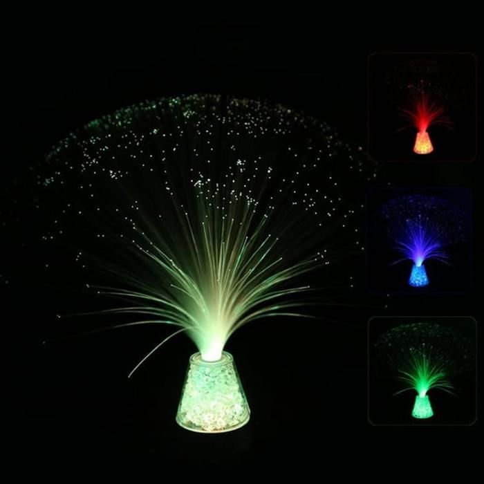 Lampe de nuit LED à fibre optique multicolore 4 modes de changement de couleur ciel étoilé télécommande pour la décoration