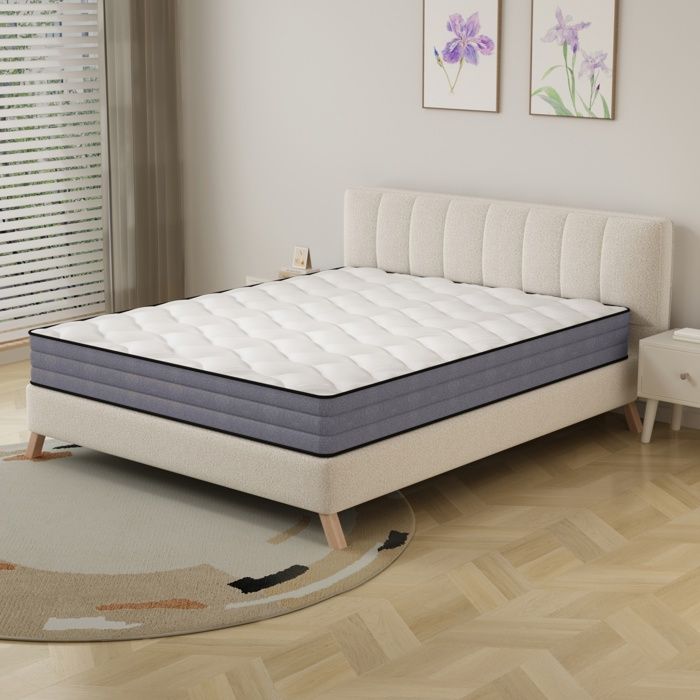 Zitty Matelas 90x200 Ressorts Ensachés H3 7 Zones 20cm Épaisseur Housse Lyocell Ergonomique Oeko-Tex Blanc