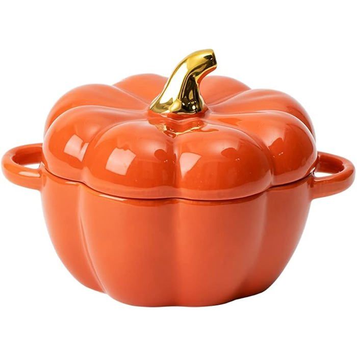 450ml Porceine Bol à Céréales Créatif et Mignon Bol à SadeForme de Citrouille Bol à Soupe avec Orange SALADIER